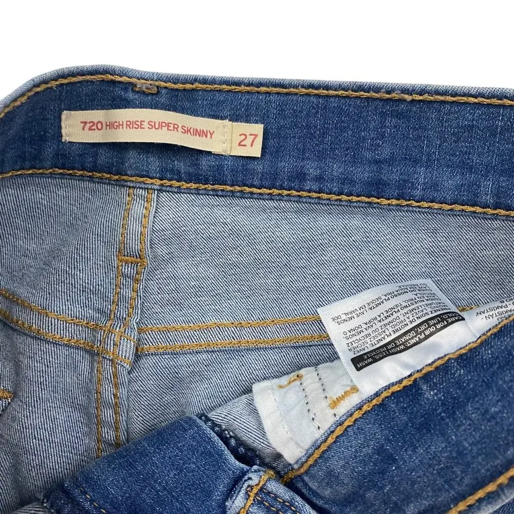Levis 720 High Rise super skinny Jeans Women's 27 - Picture 3 of 4